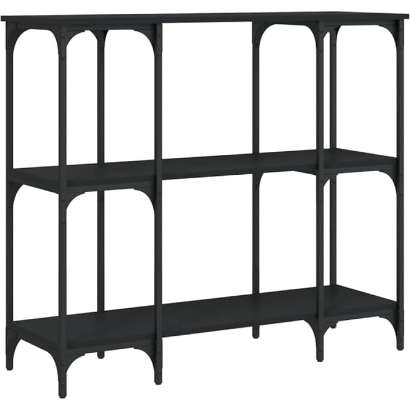 Makastle Console Table, Hallway Table, Decorative Table, Living Room and Bedroom, Standing Shelf, Side Table, Sofa Table, Entrance Table Behind Sofa, Black, 102 x 35 x 90 cm, Wood Material