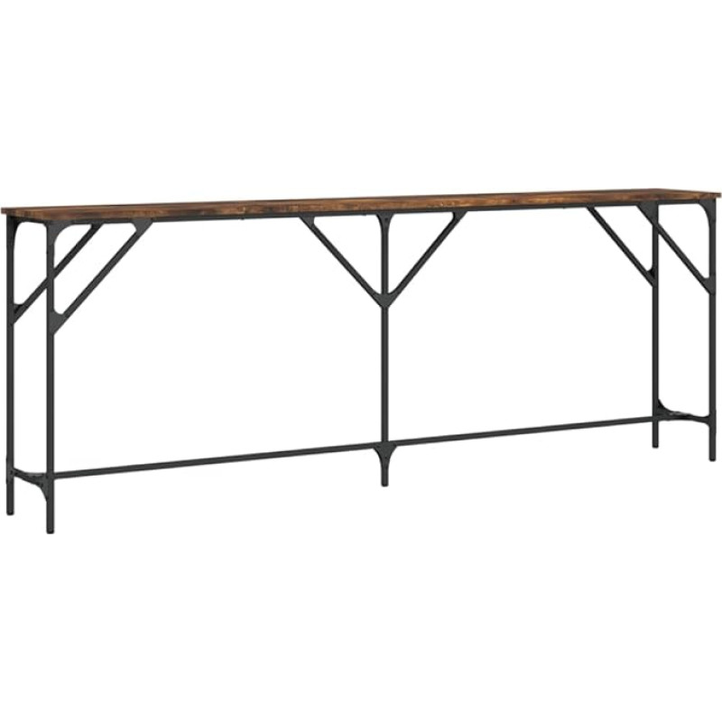 Makastle Console Table Hallway Table Decorative Living Room Bedroom Standing Shelf Side Table Sofa Table Entrance Table Behind Sofa Smoked Oak 200 x 29 x 75 cm Wood Material