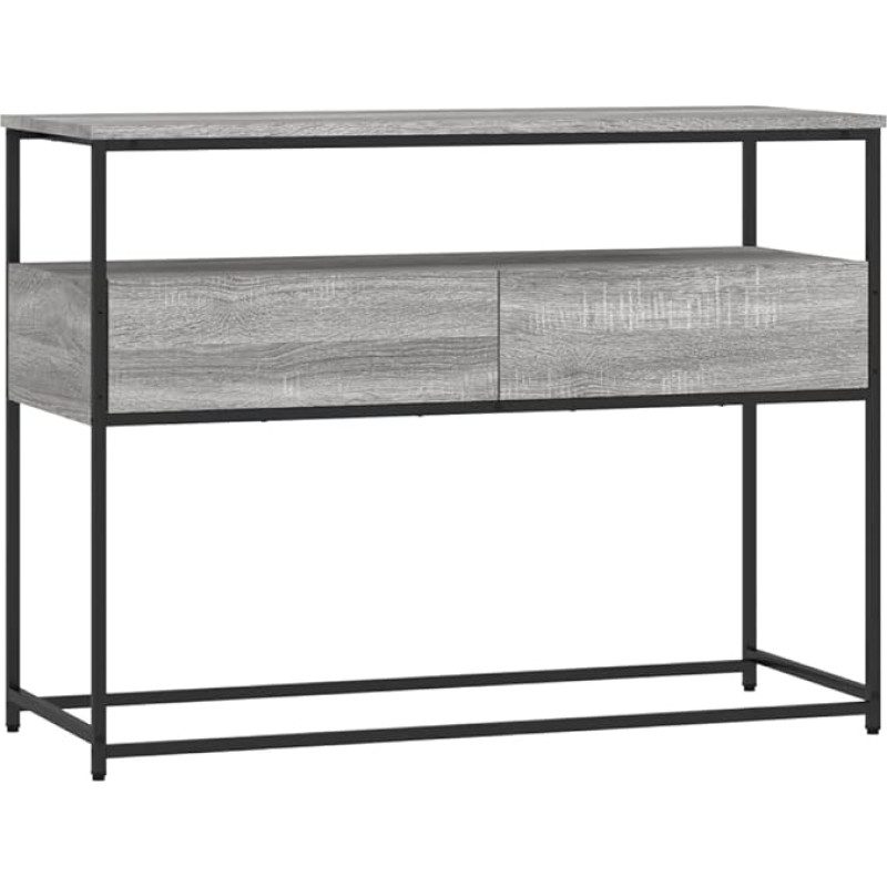 Makastle Console Table, Hallway Table, Decorative Table, Living Room and Bedroom, Standing Shelf, Side Table, Sofa Table, Entrance Table Behind Sofa, Grey, Sonoma, 100 x 40 x 75 cm, Wood Material