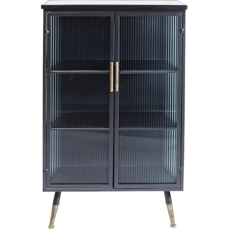 Kare Design La Gomera 120 72 38 Tall Cabinet with 2 Doors with Glass Doors and Handles and Feet in Gold Dark Cabinet Other Designs Available (H x W x D)