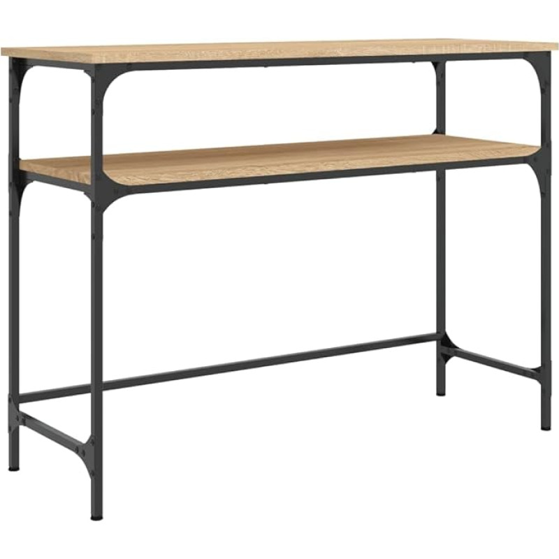 Makastle Console Table, Hallway Table, Decorative Table, Living Room and Bedroom, Standing Shelf, Side Table, Sofa Table, Entrance Table Behind Sofa, Sonoma Oak, 100 x 35.5 x 75 cm, Wood Material