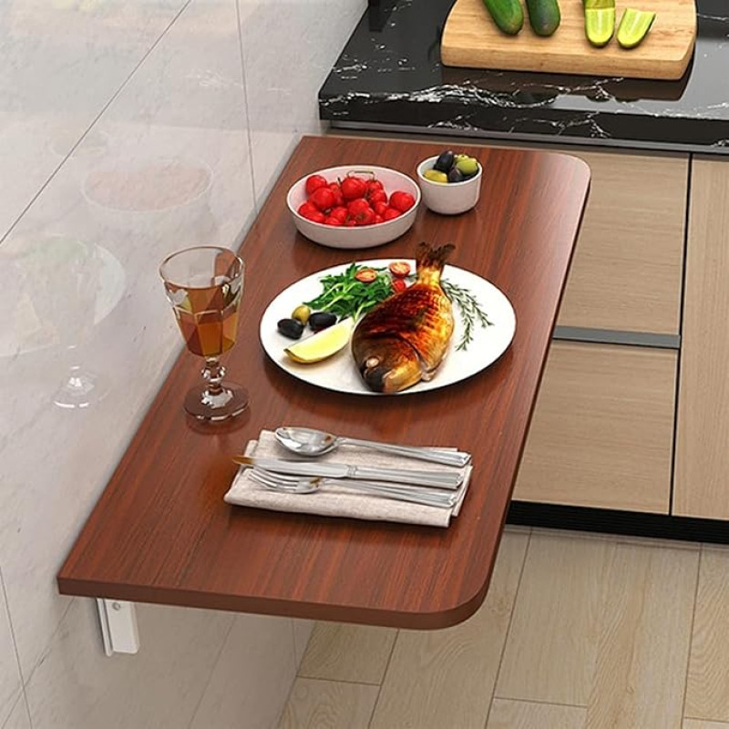 Wandmontierter klappbarer Esstisch, platzsparender Schreibtisch aus Holz für Küche, Balkon oder Schlafzimmer, multifunktionaler Wandtisch, faltbarer Computertisch, kompaktes Design