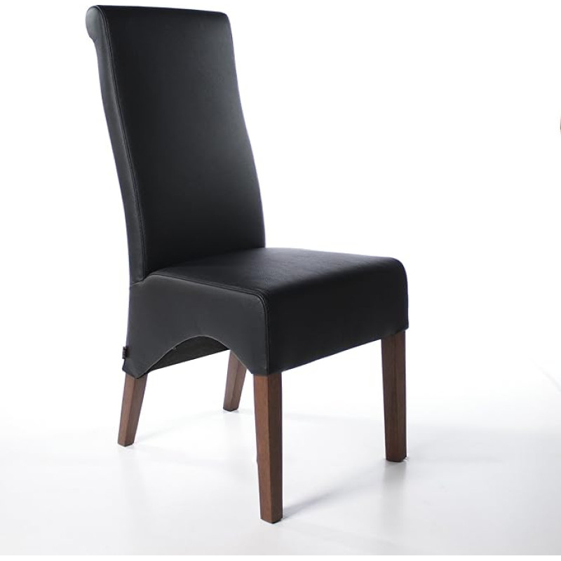 EMAN Möbelvertrieb Regina Leather Chair Black Walnut Dining Room Chair Chairs