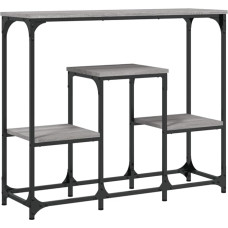 Makastle Konsolentisch Flurtisch Dekotisch Wohn- und Schlafzimmer Standregal Beistelltisch Sofatisch Eingangstisch hinter Sofa, Grau Sonoma 89,5x28x76 cm Holzwerkstoff