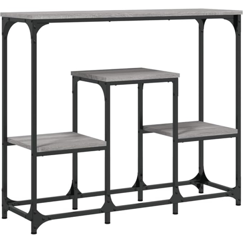 Makastle Konsolentisch Flurtisch Dekotisch Wohn- und Schlafzimmer Standregal Beistelltisch Sofatisch Eingangstisch hinter Sofa, Grau Sonoma 89,5x28x76 cm Holzwerkstoff