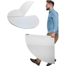 Folding Work Table Round Gaming Table Indoor Outdoor 120-200cm Diameter Easy Storage No Legs Lightweight White Surface 130cm