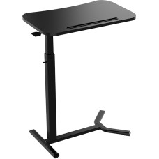 ESMART EAS-121BB 60 x 38 cm Black - Mobile Continuously Pneumatic Height Adjustable Side Table 66-106 cm for Couch, Bed, Children's Room and Home Office