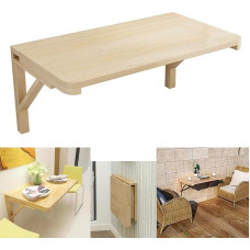 Kompakter Wand-Klapptisch für kleine Räume, schwebender Tisch mit dreieckiger Holzstütze, erhältlich in 30 cm, 40 cm, 50 cm, 60 cm Breiten – platzsparende Lösung für Home Office