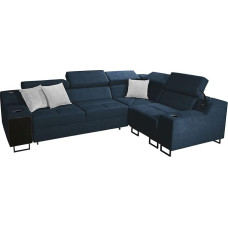 Nadadu II corner sofa, upholstered corner with lamp with USB connection, bar compartment, adjustable headrests, L-shaped sofa corner couch with bed box, sleep function (Uttario Ve. 2967 + Uttario Ve. 2973, side: right)