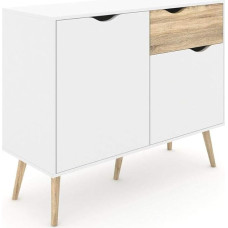 Esidra 75387 Delta Sideboard, 2 Doors and 1 Drawer, Sheet and Melamine, White, 98.6 x 81.7 x 39.1 cm