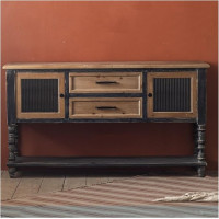 FOMWWVYS Console Table Solid Wood Entrance Table Vintage Side Table with Storage Cabinet Hallway Table