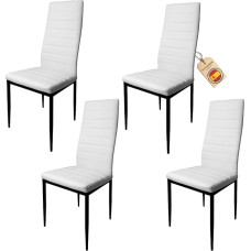 HOME DESIGN & CONFORT Pack of 4 Dining Chairs Dining Furniture Upholstered Kitchen Chairs White 4 Pcs