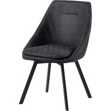 TRISENS Swivel Dining Room Chair Design Chairs PU Leather Cover in Antique Look Kitchen Chair Colour: Black Quantity: 1 Piece