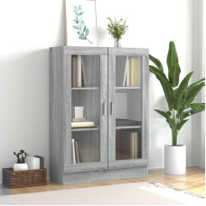 Willood Sonoma Display Cabinet Bookcase Filing Cabinet Office Cabinet Display Cabinet Bookcase Sideboard Grey Sonoma 82.5 x 30.5 x 115 cm Wood Material