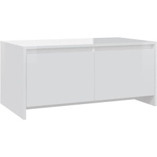 vidaXL Coffee Table with 2 Drawers Side Table Coffee Table Sofa Table Tea Table Living Room Table Storage Table High Gloss White 90 x 50 x 41.5 cm Wood Material