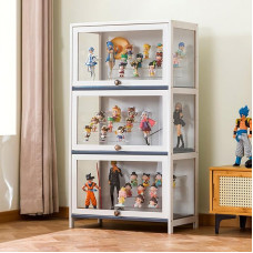 JFOZDM Display Cabinet, Multifunctional Dustproof Glass Display Case, Standing Glass Display Cabinet, Flap Cabinet Door Design, Sealed and Dustproof, Display Case for Offices, Bedrooms, Living Rooms