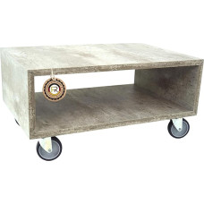 freeroom24 Designer Side Table in Concrete Look 60 x 40 x 30 cm - Living Room Table Modern - Sturdy Coffee Table - Practical Coffee Table with Wheels - Small Coffee Table - Sofa Table - Made in