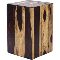 Brillibrum Design Side Table Made of Real Wood Natural Driftwood Square Wood Block 45 x 30 x 30 cm