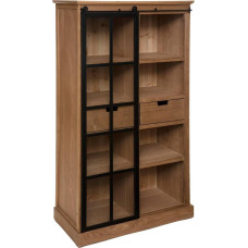 Danik Caramel Display Cabinet with 2 Drawers