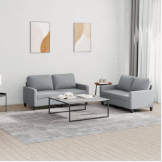 CIADAZ 3201444 2-Piece Sofa Set with Cushions Light Grey Fabric, Sofas & Couches, Sofa Living Room, Sofa for Teenager's Room, Relaxing Sofa, Sofa for Bedroom, Upholstered Sofa