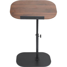 GENDLTHIJ Beistelltisch, TV-Tablett für Couch, 90° neigbar, Laptoptisch, höhenverstellbar, 360° drehbar, C-förmiger Beistelltisch für kleine Räume, Nachttisch, Badezimmer, Wohnzimmer (Walnuss)