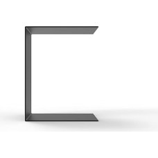 Side Table, Coffee Table, Sofa Table, Metal, 35 x 35 x 45 cm, Black, Indoor & Outdoor, Made in Germany, C-Shape, Various Installation Options (Matte Black)