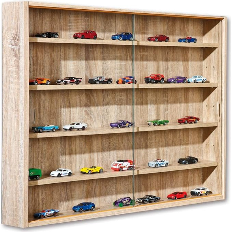 PKline Comit Glass Cabinet Wall Cabinet Sonoma Oak Decor