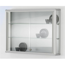Certeo LINK Wall Display Cabinet, 2 Shelves, Sliding Doors, H 590 x W 800 x D 120 mm