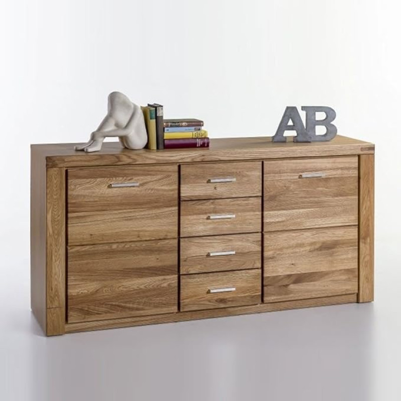moebel-store24 Taber Sideboard Wild Oak Partially Solid Natural Oiled