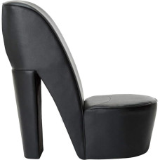 Festnight High Heel Shoe Dining Chair Black Faux Leather 43 x 82.5 x 85.5 cm