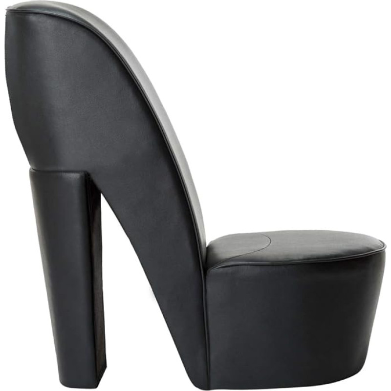Festnight High Heel Shoe Dining Chair Black Faux Leather 43 x 82.5 x 85.5 cm
