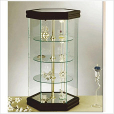 VM ART DESIGN GLASS BY VETRERIA MICELI Revolving VM112GTL Glass Display Case (Dark Wood)