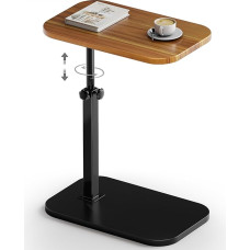 BLUEWEST C-Shaped Side Table Height Adjustable C-Shaped Side Table for Couch, 360° Rotating TV Tray, Table for Small Spaces, Ideal for Living Room, Bedside Table, or Office, Perfect for