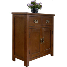 Small Oak Sideboard 75cm 2 Door 2 Drawer Dresser Mini Dining Sideboard Storage