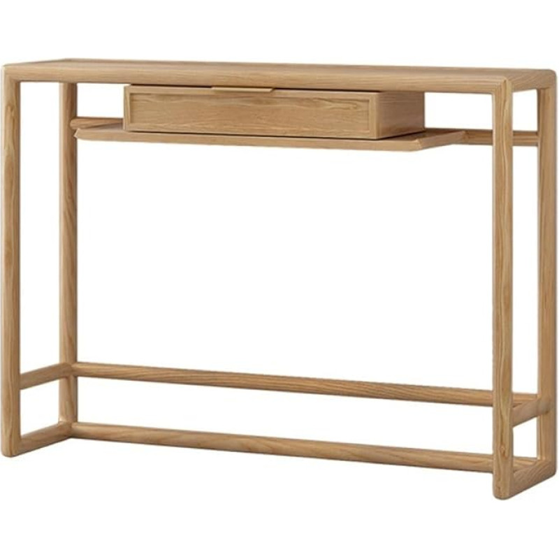 Wooden Sofa Table with Drawers, Extra Long Console Table for Living Room, Hallway, Foyer, Entrance Door, Rustic Brown Accent Table for Behind Couch, 120cm Narrow Sideboard