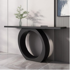 ZIGTUEI Narrow Console Table, Small Exhibition Table, Entrance Area Decorative Table, Modern Tables, Simple Living Room Sofa Table, Simplicity Console Table (Black, 140 cm / 55.1 inches)