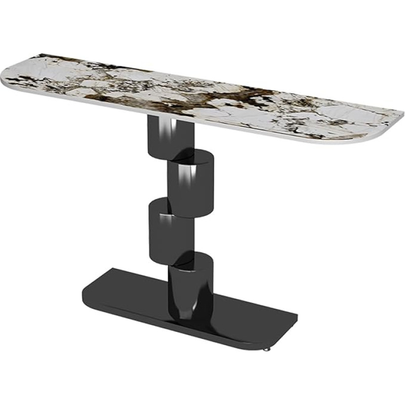ZIGTUEI Narrow Console Table, Entrance Area Decorative Table, Simple Living Room Sofa Table, Sturdy Metal Frame, Easy Assembly, for Entrance, Hallway, Entrance, Living Room (Black, 100 cm / 39.4