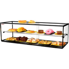 MBH 120 cm 2 Tier Neutral Double LED Display Cabinet for Catering Neutral Glass Display for Pastry and Confectionery