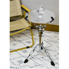 Small Acrylic Drinks Table - Portable Cocktail and Side Table - Modern Clear Design with Adjustable Height - 12