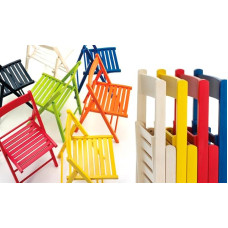 ZStyle Colored Wood Folding Chair Space Saving Garden Patio Balcony Bar Restaurant Lightweight Camping Dining Room Kitchen Solid Beech Wood (1, Grey)