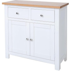 Aurotrice Oak Sideboard Cabinet Buffet Storage Cabinet with 2 Doors 2 Drawers Kitchen Buffet Cabinet with Storage Space Classic Sideboards for Dining Room / Living Room