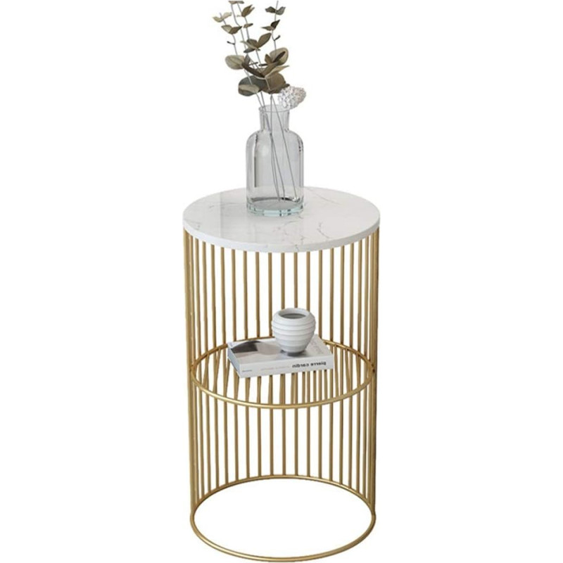 CAFIEDR Coffee Table, Modern Tray, Metal Coffee Table, Sofa Table, Small Round Table, Rustproof and Waterproof Snack Table for Outdoor and Indoor Use, White