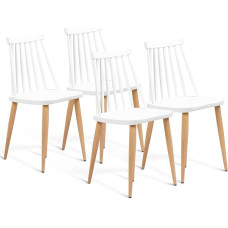 IDMarket - Set of 4 Lily Dining Chairs White