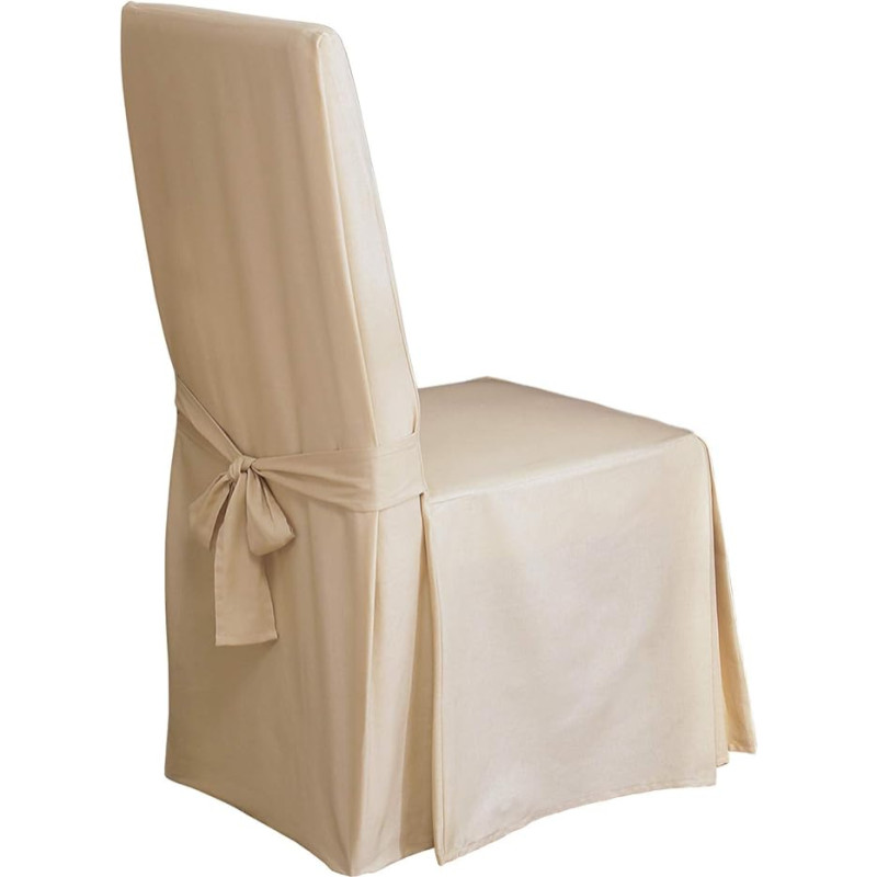 Sure Fit Cotton Duck Full Dining Room Chair Cover, Natural
