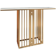 CAFIEDR Coffee Table, Modern Console Table, Marble Sofa Table with Iron Frame, Adjustable Feet for Living Room, Hallway, 80 × 30 × 80 cm