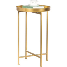 Joveco 65cm Gold Side Table Folding Round Coffee Table Bedside Table for Living Room Bedroom and Entryway (Gold High)