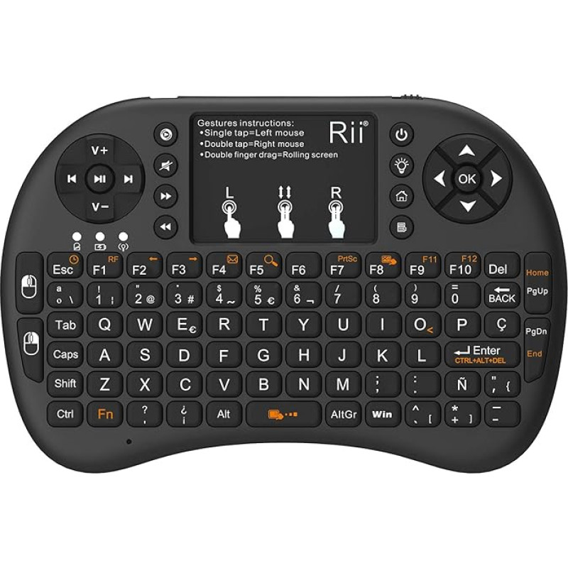 Rii Mini i8+ Wireless (Spanish QWERTY) - Mini Keyboard with Touchpad