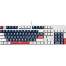 Qisan Wired Mechanical Gaming Keyboard Blue LED Backlit Red Switch Full Size 104 Keys US Layout (Blue/White/Red Combination)