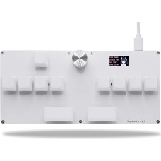 BTXETUEL SayoDevice CM51 Rapid Trigger Keyboard for OSU!、djmax... Rhythm Game with Outemu Hall Magnetic Linear Switches with Rotary Knob Custom Programmable Keyboard (White-OUTEMU