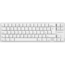 Qisan Wired Mechanical Gaming Keyboard PBT Keycaps 69 Keys Gateron Brown Switch White Illuminated UK QWERTY Layout Gaming Keyboard White